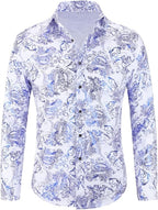 Men's Jacquard Long Sleeve Shirt - Paisley Pattern