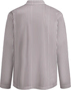 Men's Long Sleeve Striped Polo Shirt