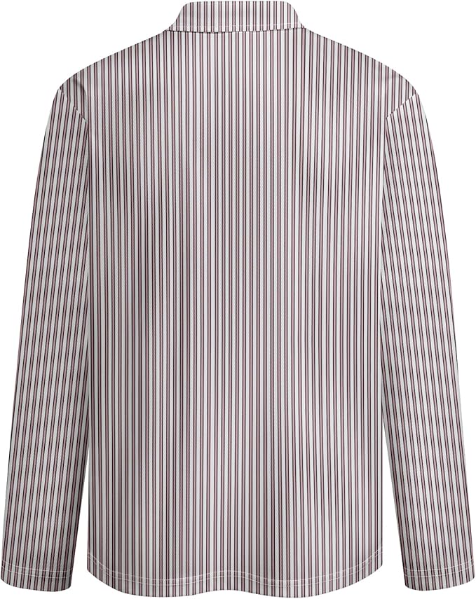 Men's Long Sleeve Striped Polo Shirt