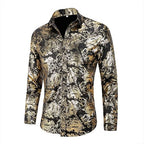 Men's Jacquard Long Sleeve Shirt - Paisley Pattern