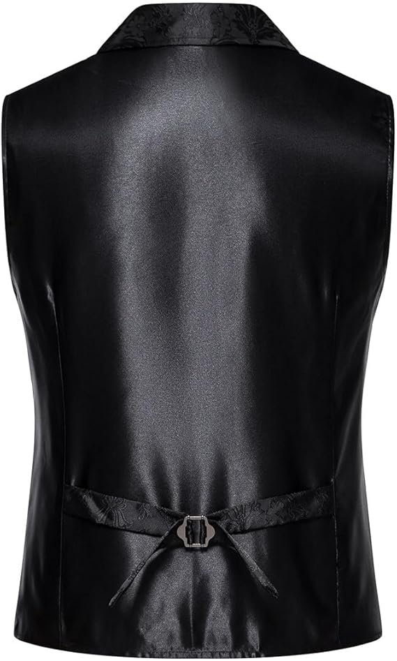 Men's Gothic Steampunk Suit Vest – Western Waistcoat with Paisley Print