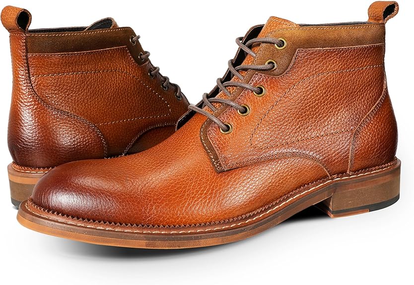Men's Leather Lace-Up Ankle Boots