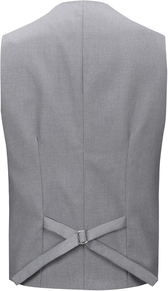 Men's Double Breasted Suit Vest with Scoop Neck