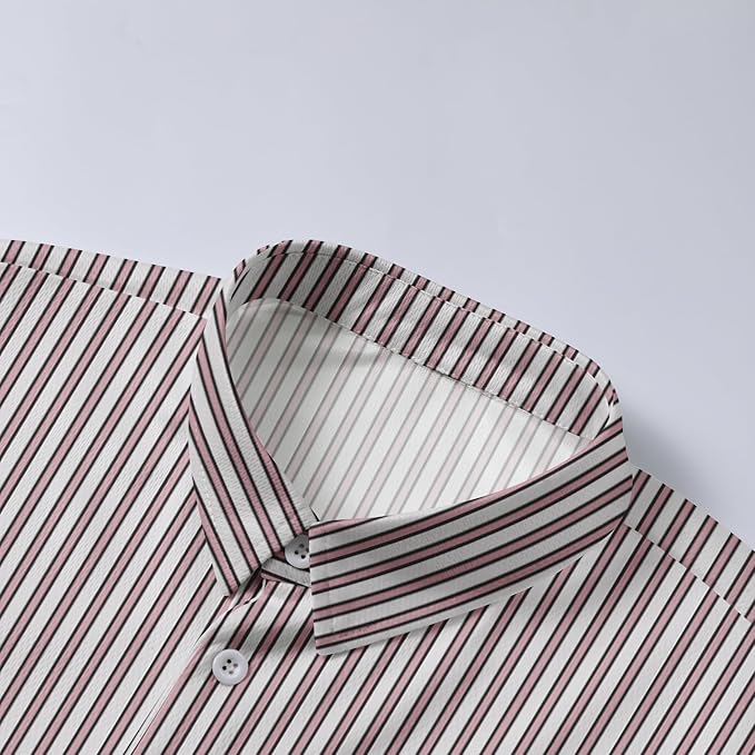 Men's Long Sleeve Striped Polo Shirt
