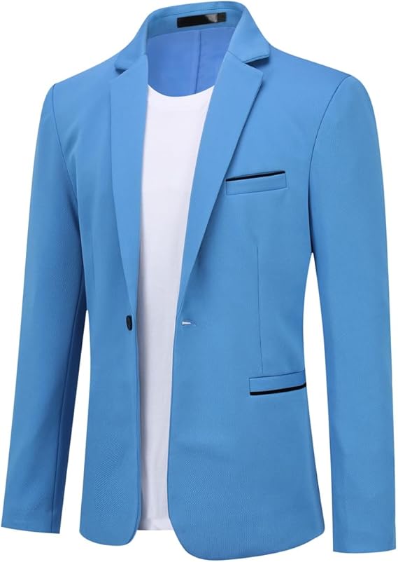 Men's Stretch Blazer Slim Fit Suit Jacket