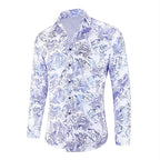 Men's Jacquard Long Sleeve Shirt - Paisley Pattern