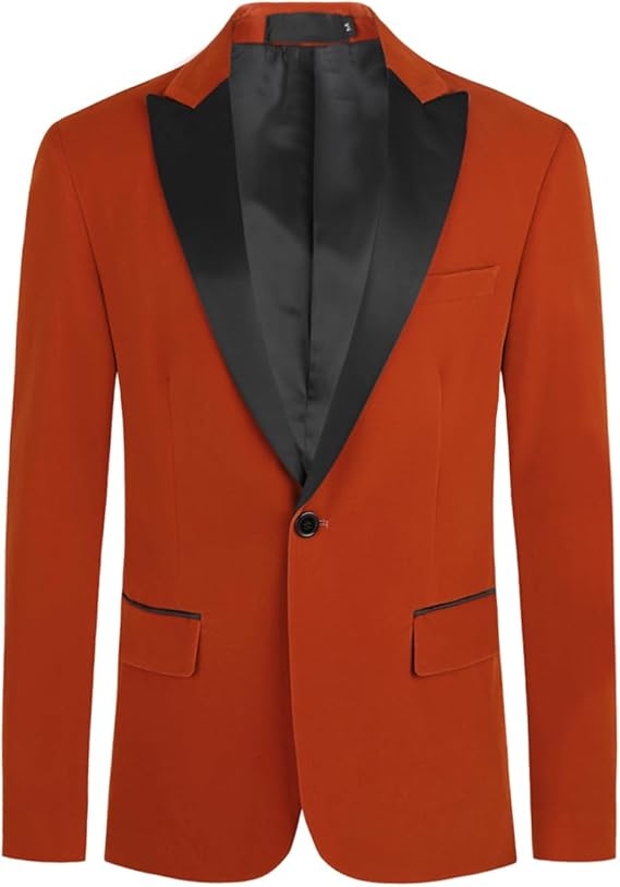 Men's Velvet Blazer Regular Fit Tuxedo Jacket