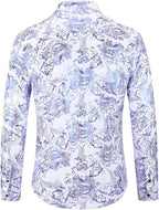 Men's Jacquard Long Sleeve Shirt - Paisley Pattern