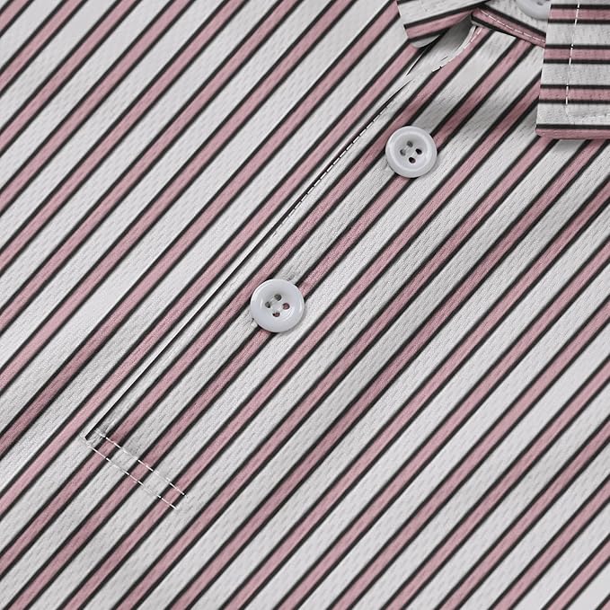 Men's Long Sleeve Striped Polo Shirt