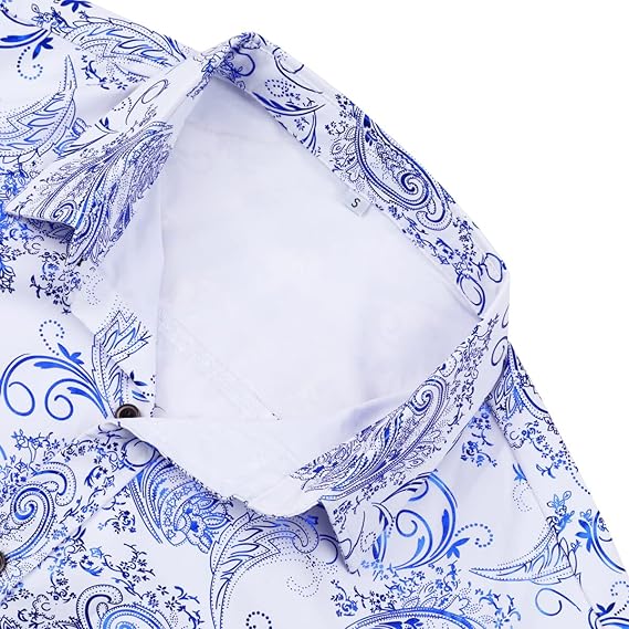 Men's Jacquard Long Sleeve Shirt - Paisley Pattern
