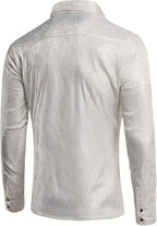 Men's Paisley Long Sleeve Embroidered Shirt