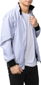 Men's Bomber Jacket with Stand-Up Collar