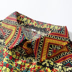Men's Long Sleeve Paisley Print Linen Shirt