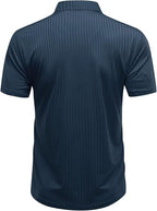 Men's Short Sleeve Polo Shirt with Button Placket