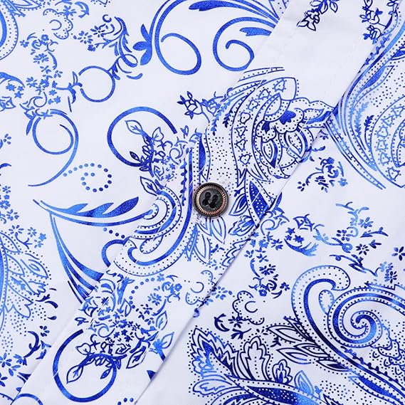 Men's Jacquard Long Sleeve Shirt - Paisley Pattern