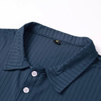 Men's Short Sleeve Polo Shirt with Button Placket