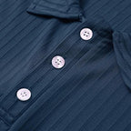 Men's Short Sleeve Polo Shirt with Button Placket