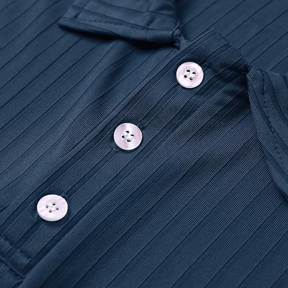 Men's Short Sleeve Polo Shirt with Button Placket