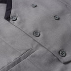 Men's Double Breasted Suit Vest with Scoop Neck