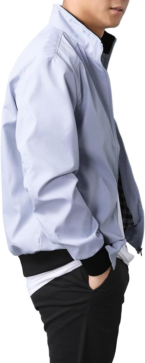 Men's Bomber Jacket with Stand-Up Collar