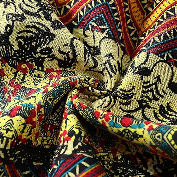 Men's Long Sleeve Paisley Print Linen Shirt