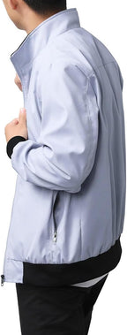 Men's Bomber Jacket with Stand-Up Collar