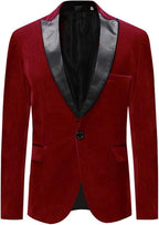 Men's Velvet Blazer Regular Fit Tuxedo Jacket