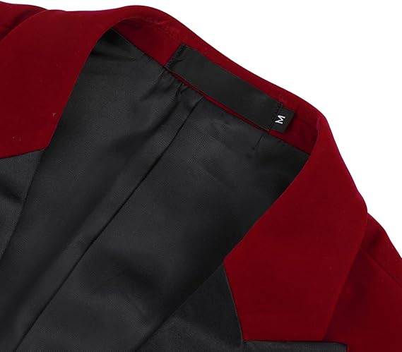 Men's Velvet Blazer Regular Fit Tuxedo Jacket