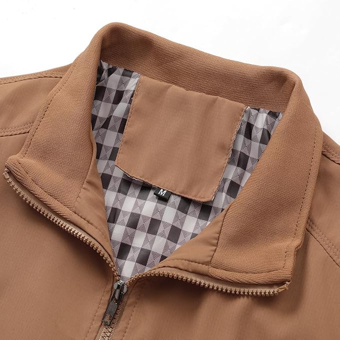 Men's Bomber Jacket with Stand-Up Collar