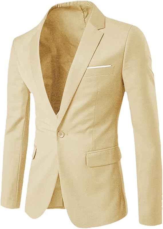 Men's Slim Fit One-Button Suit Jacket