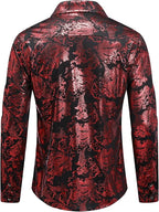 Men's Jacquard Long Sleeve Shirt - Paisley Pattern