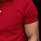 Men's Short Sleeve Polo Shirt with Button Placket