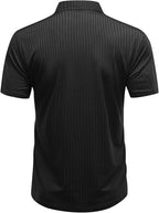 Men's Short Sleeve Polo Shirt with Button Placket