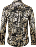 Men's Jacquard Long Sleeve Shirt - Paisley Pattern