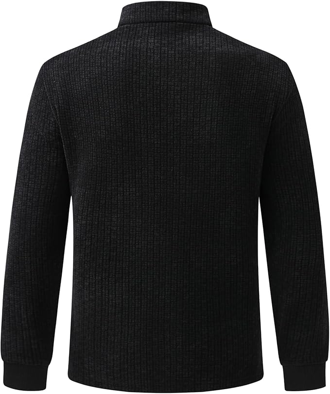 Men's Long Sleeve Quarter-Zip Polo Shirt