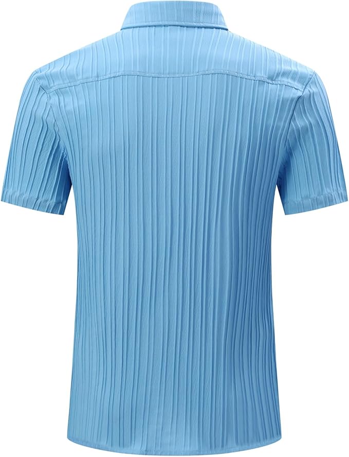 Men's Short Sleeve Stretch Shirt with Chest Pocket