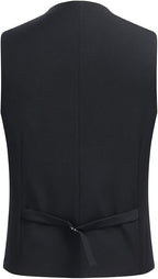 Men's Double Breasted Suit Vest with Scoop Neck
