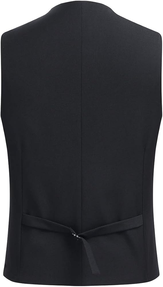 Men's Double Breasted Suit Vest with Scoop Neck