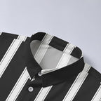 Men's Long Sleeve Striped Polo Shirt