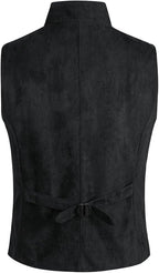 Men's Faux Leather Stand-Up Collar Vest