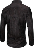 Men's Paisley Long Sleeve Embroidered Shirt