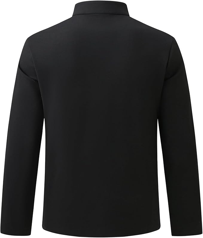 Men's Long Sleeve Quarter-Zip Polo Shirt