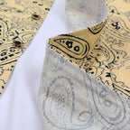 Men's Long Sleeve Paisley Print Linen Shirt