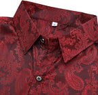 Men's Paisley Long Sleeve Embroidered Shirt