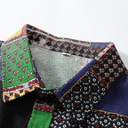 Men's Long Sleeve Paisley Print Linen Shirt