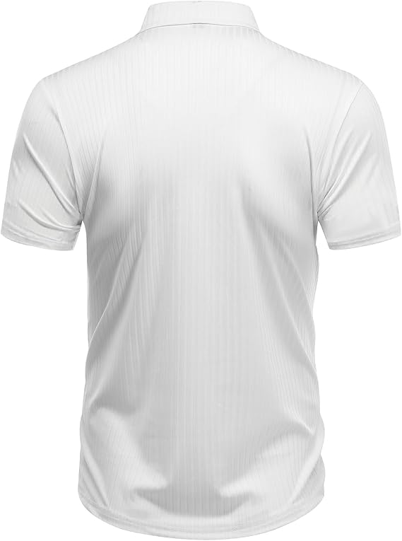 Men's Short Sleeve Polo Shirt with Button Placket