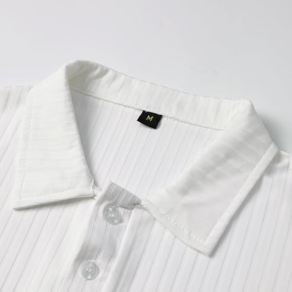 Men's Short Sleeve Polo Shirt with Button Placket