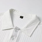 Men's Short Sleeve Polo Shirt with Button Placket