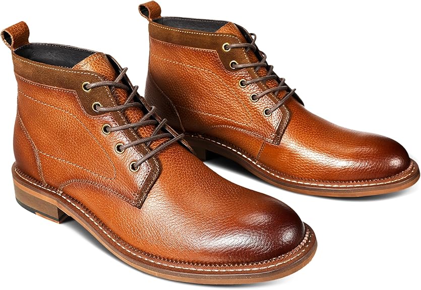 Men's Leather Lace-Up Ankle Boots