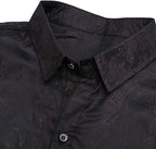 Men's Paisley Long Sleeve Embroidered Shirt